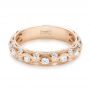 14k Rose Gold Custom Diamond Wedding Band - Flat View -  103221 - Thumbnail