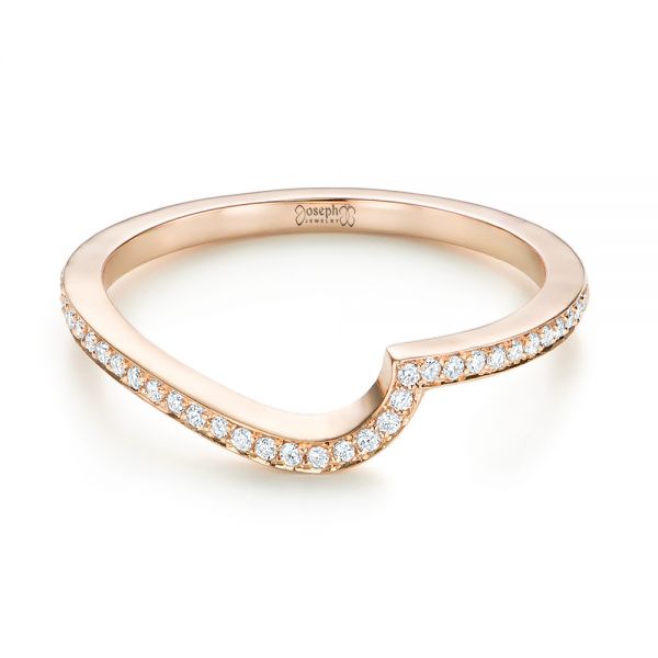 18k Rose Gold 18k Rose Gold Custom Diamond Wedding Band - Flat View -  103302