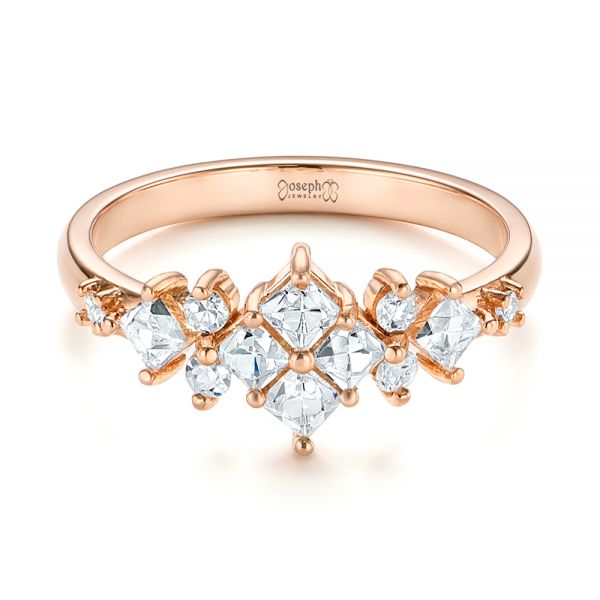 14k Rose Gold Custom Diamond Wedding Band - Flat View -  103614