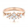 14k Rose Gold Custom Diamond Wedding Band - Flat View -  103614 - Thumbnail