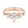 14k Rose Gold Custom Diamond Wedding Band - Flat View -  103614 - Thumbnail