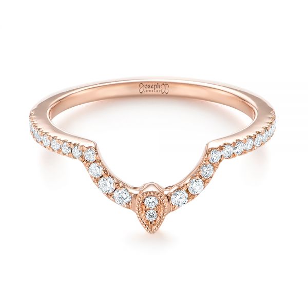14k Rose Gold Custom Diamond Wedding Band - Flat View - 104265