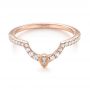 14k Rose Gold Custom Diamond Wedding Band - Flat View -  104265 - Thumbnail