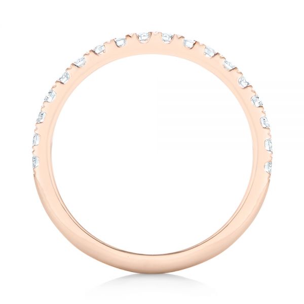 14k Rose Gold Custom Diamond Wedding Band - Front View -  102935