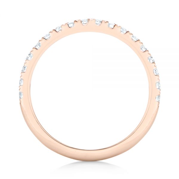 14k Rose Gold Custom Diamond Wedding Band - Front View -  102935