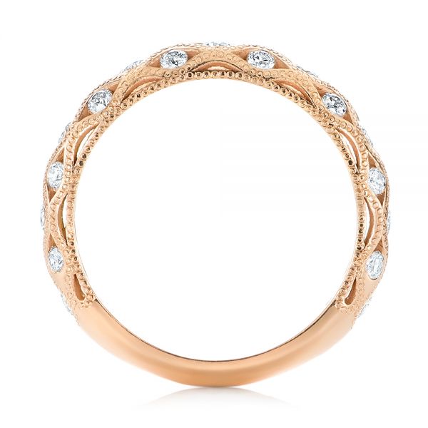 14k Rose Gold Custom Diamond Wedding Band - Front View - 103221