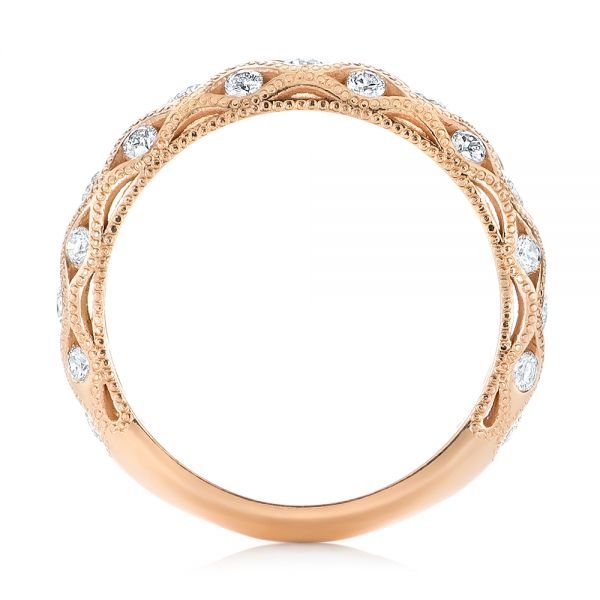 18k Rose Gold 18k Rose Gold Custom Diamond Wedding Band - Front View -  103221