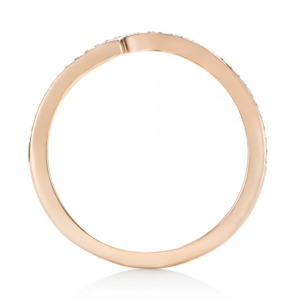 14k Rose Gold Custom Diamond Wedding Band - Front View - 103302
