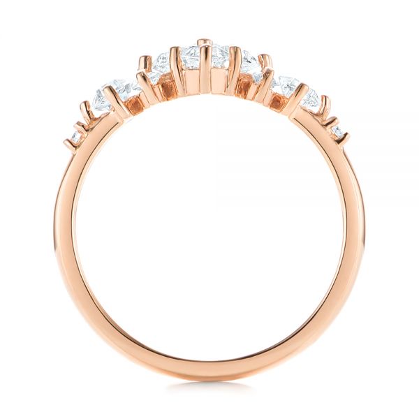 14k Rose Gold Custom Diamond Wedding Band - Front View -  103614