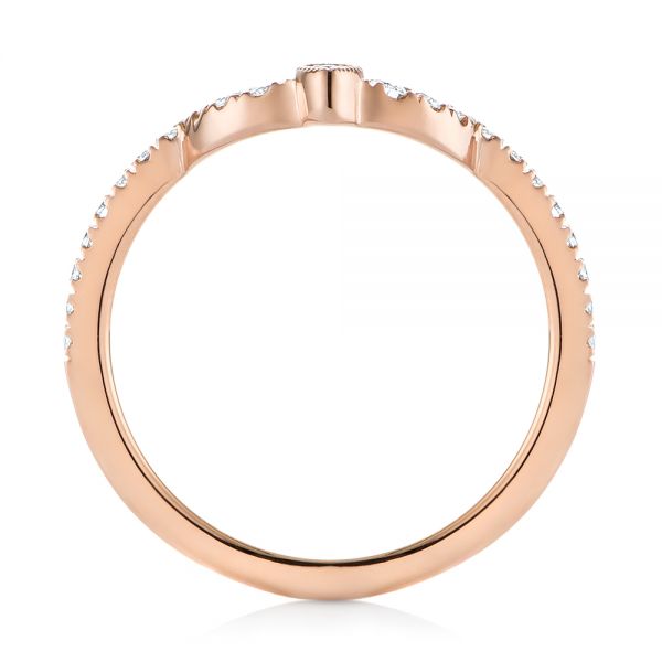 14k Rose Gold Custom Diamond Wedding Band - Front View - 104265