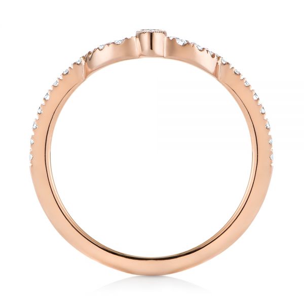 18k Rose Gold 18k Rose Gold Custom Diamond Wedding Band - Front View -  104265