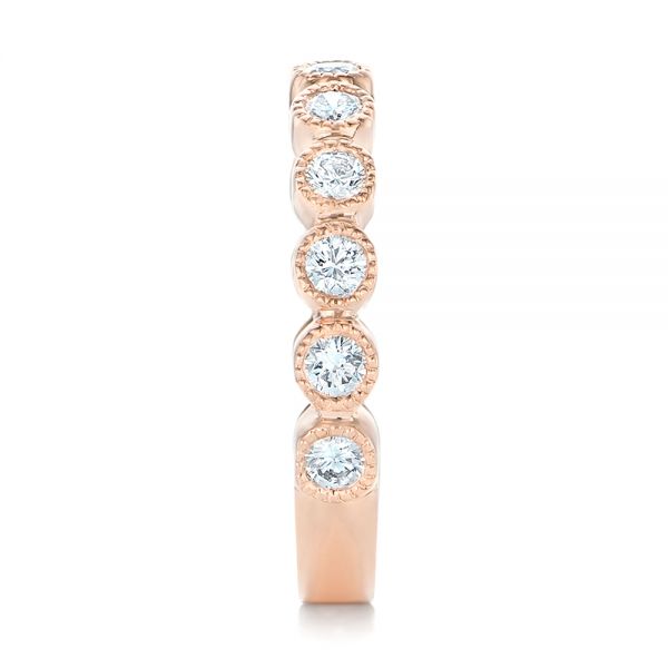 14k Rose Gold Custom Diamond Wedding Band - Side View - 102849