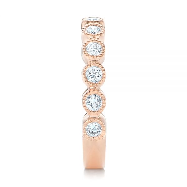 18k Rose Gold 18k Rose Gold Custom Diamond Wedding Band - Side View -  102849