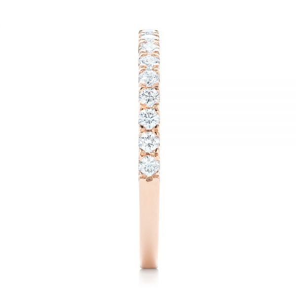 14k Rose Gold Custom Diamond Wedding Band - Side View -  102935