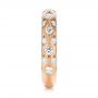 14k Rose Gold Custom Diamond Wedding Band - Side View -  103221 - Thumbnail