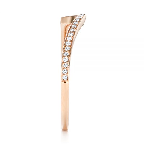 14k Rose Gold Custom Diamond Wedding Band - Side View - 103302
