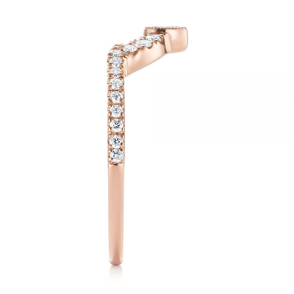 14k Rose Gold Custom Diamond Wedding Band - Side View - 104265