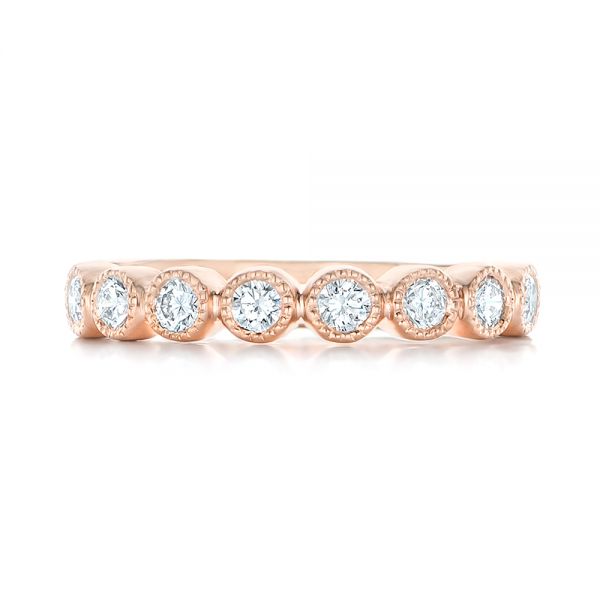 14k Rose Gold Custom Diamond Wedding Band - Top View -  102849