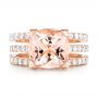 14k Rose Gold Custom Diamond Wedding Band - Top View -  102935 - Thumbnail
