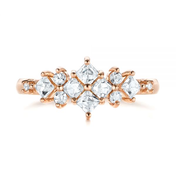 14k Rose Gold Custom Diamond Wedding Band - Top View -  103614