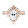 18k Rose Gold 18k Rose Gold Custom Diamond Wedding Band - Top View -  104265 - Thumbnail