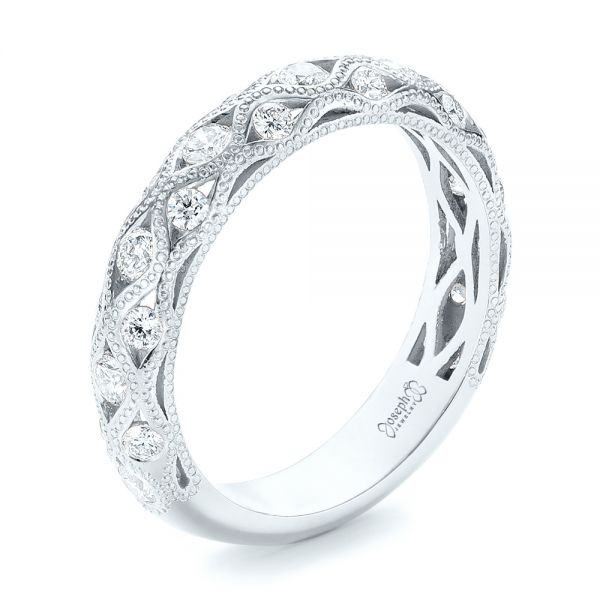  Platinum Platinum Custom Diamond Wedding Band - Three-Quarter View -  103221