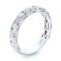 14k White Gold 14k White Gold Custom Diamond Wedding Band - Three-Quarter View -  103221 - Thumbnail