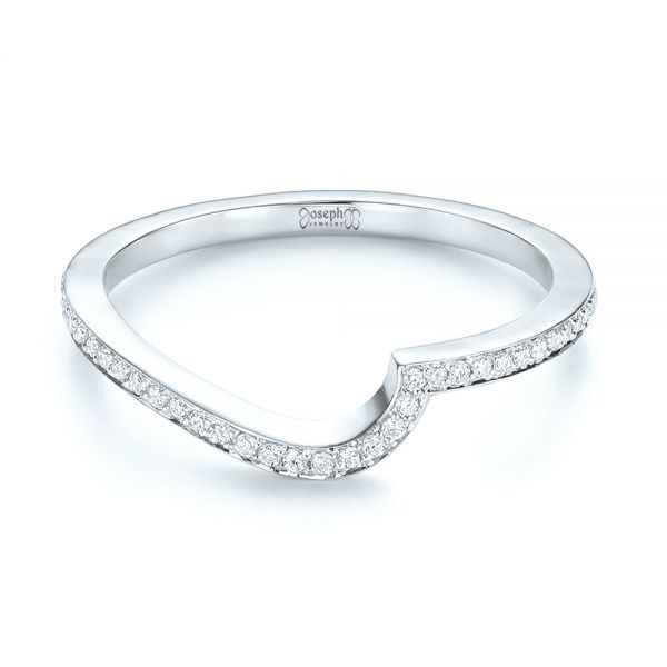 14k White Gold 14k White Gold Custom Diamond Wedding Band - Flat View - 103302