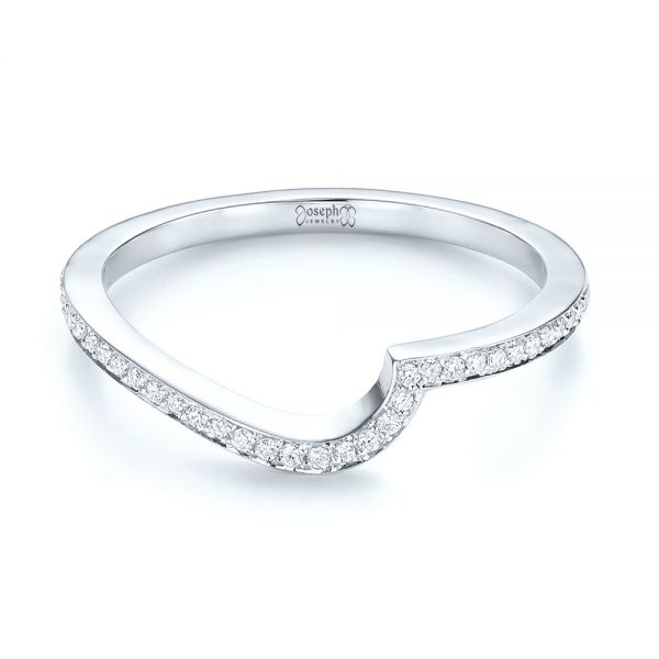 18k White Gold 18k White Gold Custom Diamond Wedding Band - Flat View -  103302