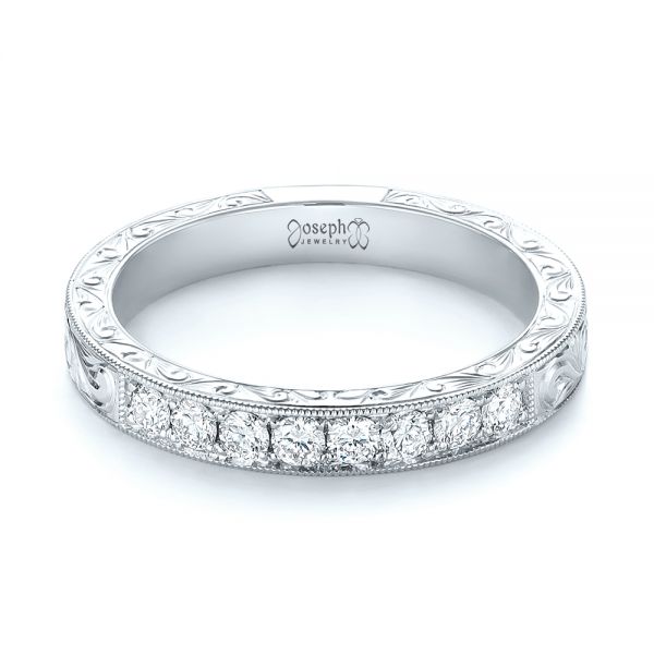 Platinum Platinum Custom Diamond Wedding Band - Flat View - 103530