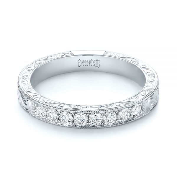  Platinum Platinum Custom Diamond Wedding Band - Flat View -  103530