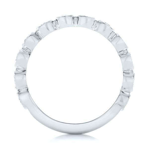 18k White Gold 18k White Gold Custom Diamond Wedding Band - Front View - 102849