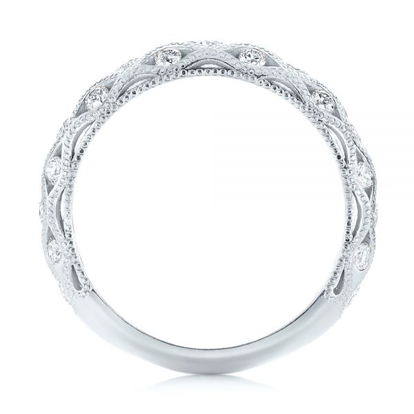 18k White Gold 18k White Gold Custom Diamond Wedding Band - Front View -  103221