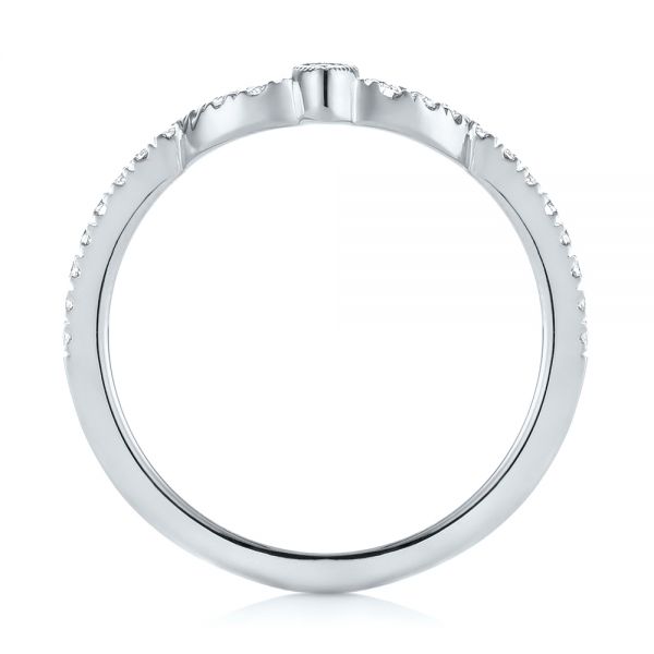 18k White Gold 18k White Gold Custom Diamond Wedding Band - Front View -  104265