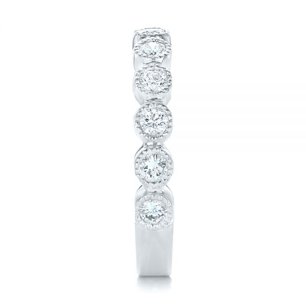 18k White Gold 18k White Gold Custom Diamond Wedding Band - Side View - 102849