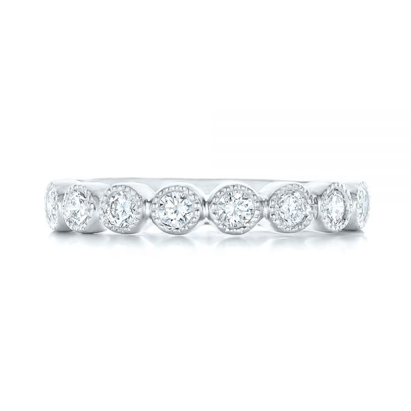 18k White Gold 18k White Gold Custom Diamond Wedding Band - Top View - 102849