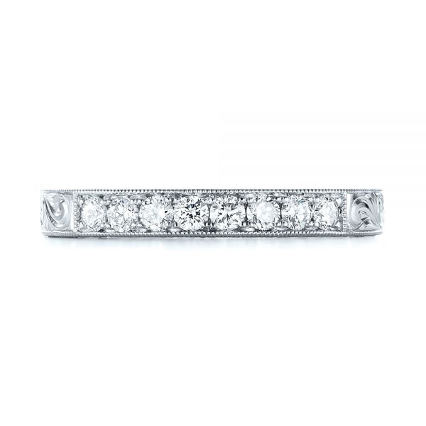 Platinum Platinum Custom Diamond Wedding Band - Top View - 103530