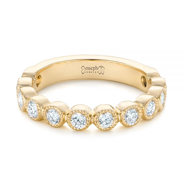 14k Yellow Gold 14k Yellow Gold Custom Diamond Wedding Band - Flat View - 102849