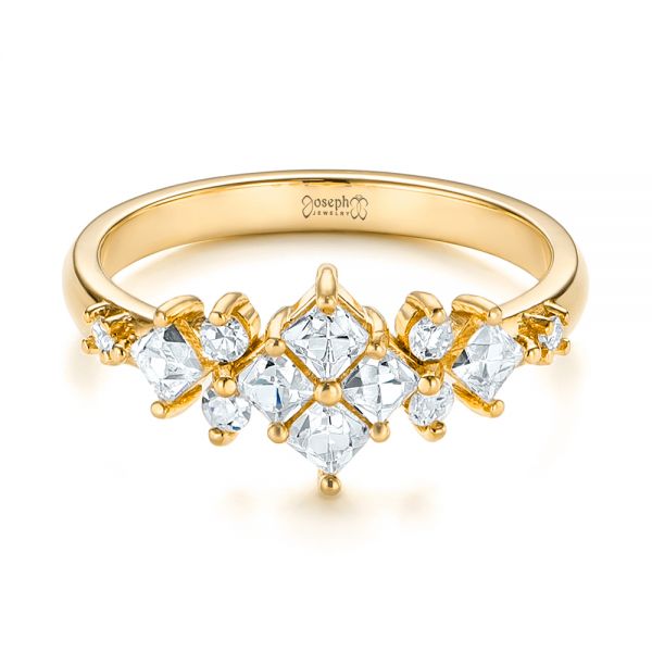 18k Yellow Gold 18k Yellow Gold Custom Diamond Wedding Band - Flat View -  103614