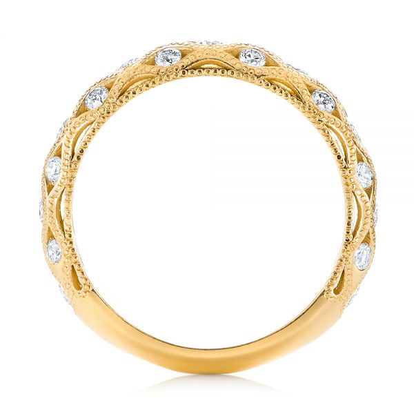 18k Yellow Gold 18k Yellow Gold Custom Diamond Wedding Band - Front View -  103221