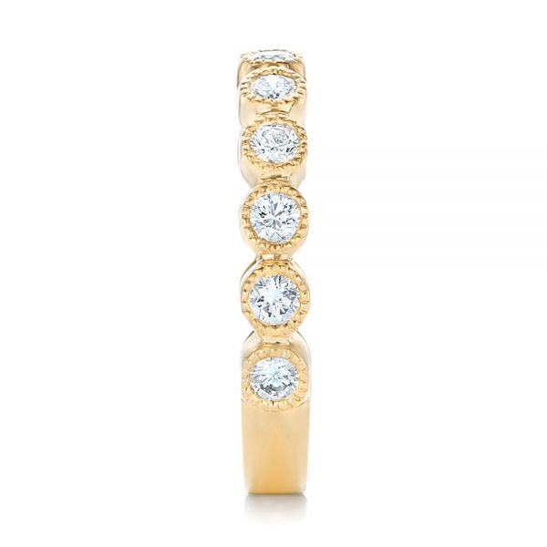 14k Yellow Gold 14k Yellow Gold Custom Diamond Wedding Band - Side View - 102849