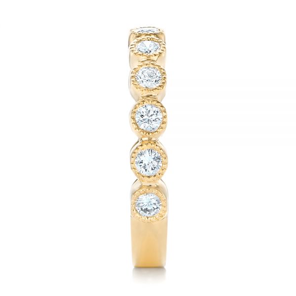 18k Yellow Gold 18k Yellow Gold Custom Diamond Wedding Band - Side View -  102849