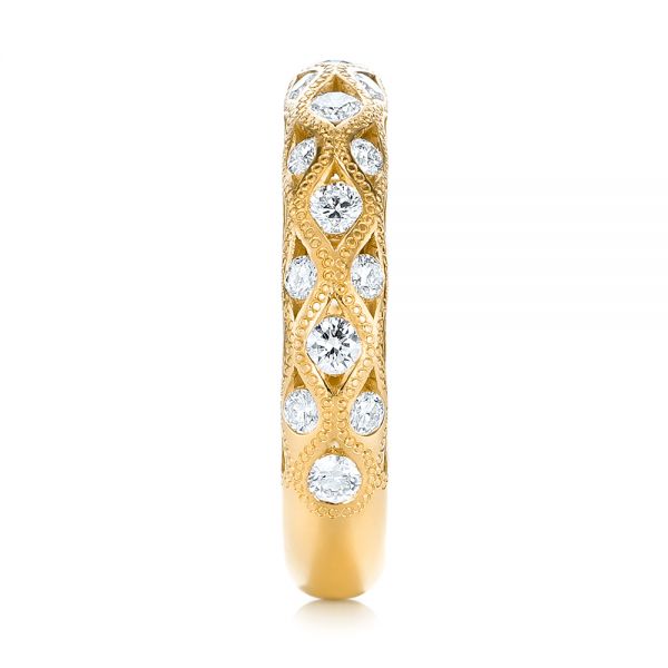 14k Yellow Gold 14k Yellow Gold Custom Diamond Wedding Band - Side View - 103221