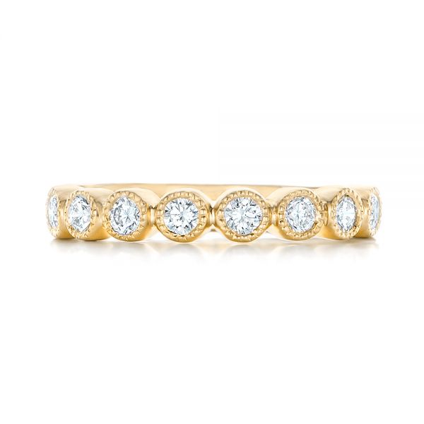 18k Yellow Gold 18k Yellow Gold Custom Diamond Wedding Band - Top View -  102849