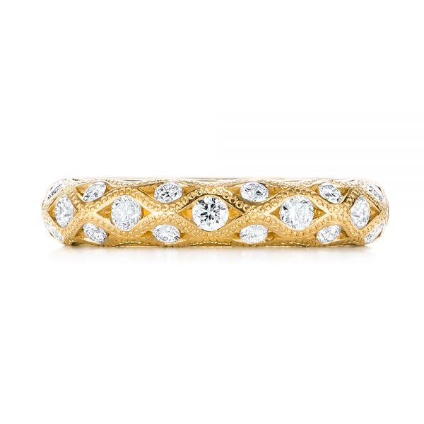 14k Yellow Gold 14k Yellow Gold Custom Diamond Wedding Band - Top View - 103221