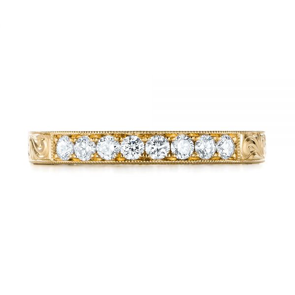 14k Yellow Gold 14k Yellow Gold Custom Diamond Wedding Band - Top View -  103530