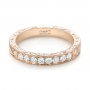 14k Rose Gold Custom Diamond Wedding Band - Flat View -  103530 - Thumbnail
