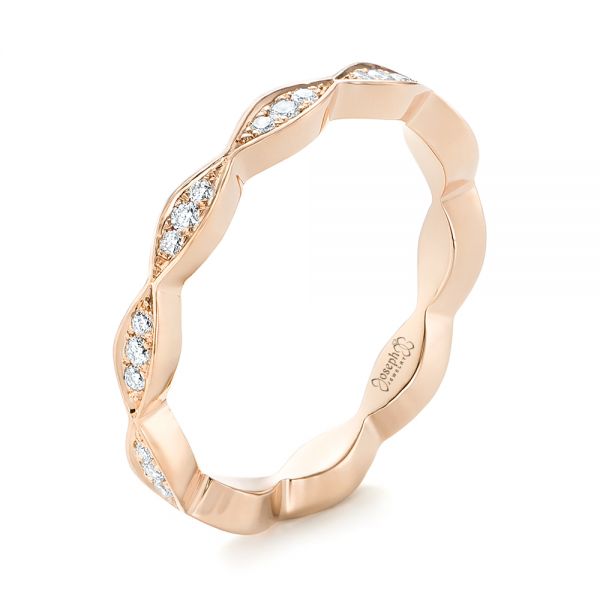 Custom Rose Gold Eternity Diamond Wedding Band - Image