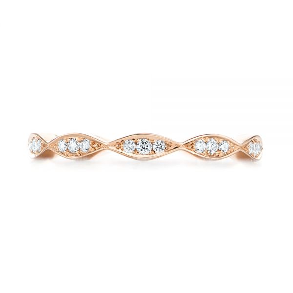 14k Rose Gold Custom Eternity Diamond Wedding Band - Top View -  103459