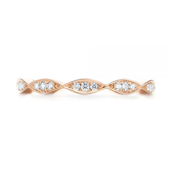 14k Rose Gold Custom Eternity Diamond Wedding Band - Top View - 103459